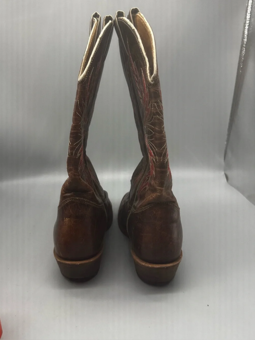 Justin Made in USA Mens UJ251 Western Cowboy Leather Brown Boots Size 8EE